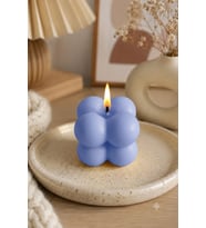 Mini Bubble 3'lü Mum - Mumelia Candles Doğal Soya, El Yapımı, Dekoratif - Buz Mavisi