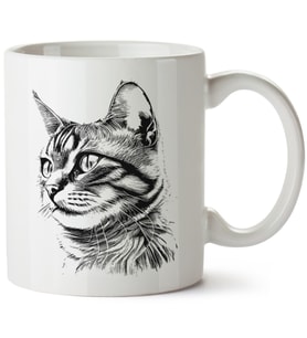 Kedi Baskılı Porselen Kupa Bardak