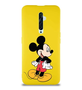 Oppo Reno 2Z Soft Premier Kapak Mickey Mouse-D Tasarımlı Silikon Kılıf - Sarı (Şeffaf)