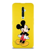 Oppo Reno 2Z Soft Premier Kapak Mickey Mouse-D Tasarımlı Silikon Kılıf - Sarı (Şeffaf)