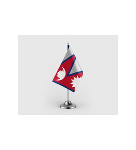 Nepal Devleti Tekli Saten Masa Bayrağı Seti