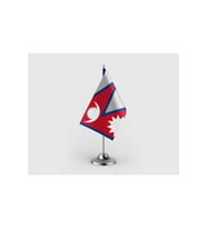 Nepal Devleti Tekli Saten Masa Bayrağı Seti