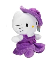 Peluş Hello Kitty Mor Şapkalı Elbiseli Fiyonklu Peluş 36 cm Pelüş