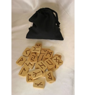 Rune Semboli Taşları Run Taşları Ahşap Rune Alfabesi Nordic Runes (Açık Kahverengi)
