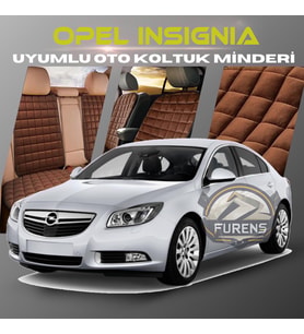 Opel İnsignia Kahverengi Renk Tay Tüyü Cepli & Terletmez Sırtlı Oto Koltuk Minder Seti - Koltuk Koruma Kılıfı (ÖN & ARKA TAM SET)
