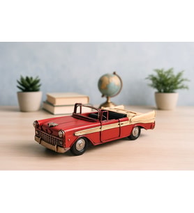 Özen Avm Dekoratif El Yapımı Nostaljik Classic Chevrolet  Metal Araba Üstü Açık A-4562 (Kırmızı)