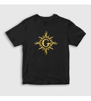 Presmono Unisex Çocuk Siyah Gold Logo Rock Godsmack T-Shirt 497491tt