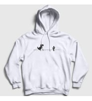 Presmono Unisex Beyaz No Internet Dinosaur Dinozor Kapüşonlu Sweatshirt 361857tt