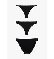 Tommy Hilfiger 3 PACK MULTI SHAPE BOTTOM Kadın siyah İç Çamaşırı UW0UW057560V2
