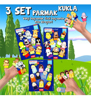 3 Set - 30 Parça Tox Evcil , Vahşi Hayvanlar ve Aile Parmak Kukla T771 T781 T751