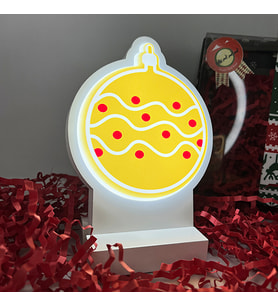 Top Yılbaşı Masaüstü Led Lamba/gece Lambası/usb’li Ve Uv Baskılı (leon—led Ile Neon Görünüm) 11*13 CM