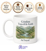 Tunceli Memleket Temalı Baskılı Kupa Bardak Hediye Porselen Mug