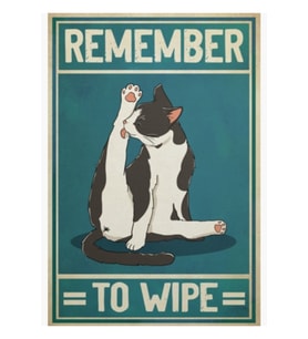 Kedi Beyaz Siyah Silmeyi Unutmayın Tablo Ahşap Poster Dekoratif