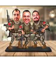 Kişiye Özel Karikatür Biblo ÜÇ ASKER TERTİP