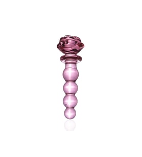 Pembe Kristal Boğumlu Cam anl tıkac Yapay Penis 14 CM