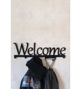 Welcome Yazılı Dekoratif Metal Duvar Askısı