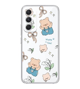Samsung Galaxy A16 Uyumlu Happy Bears Tasarımlı Şeffaf Telefon Kılıfı