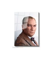 Dikey Cam Tablo Salon Duvar Tablosu Dikey Cam Cam Ata 013 Yeni Ev Hediyesi Ofis Tablosu