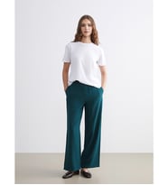 LCW Modest Yeşil Beli Lastikli Geniş Paça Kadın Pantolon