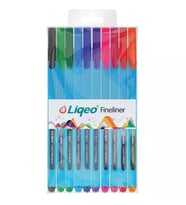 LIQEO F8027 FINELINER KALEM PVC' Lİ  10'LU SET  (10 RENK )