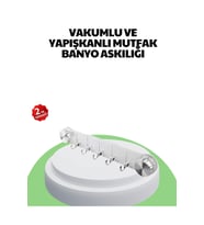 Mutfak ve Banyo Askılığı Vakumlu Yapışkanlı 5 Askı Bölmeli