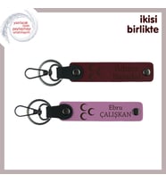 Kankaya Doğum Günü Armağanı – Üç Hilal, Kişisel İsimli Anahtarlık Takımı, Bordo-Pembe (Çok Renkli)