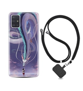 Samsung a71 A72 A73 A7 A9 2018 C7 C9 Kılıf Boyun Askılı Silikon Kız ve Ejderha 1742