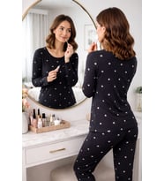Kadın 3548 Uzun Kol Süet Pijama Takımı