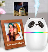 Kişiye Özel Fotoğraflı Panda H2o Işıklı Gece Lambası Oda Nemlendirici Kokusu