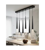 GU10 Konik Sarkıt 6 lı Linear Siyah Sarkıt Led Üçgen OS RAM Tasarruflu Masaüstü Silindir Avize