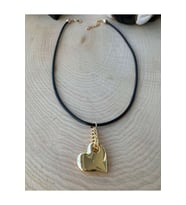 İPLİ KALP CHOKER KOLYE 40 CM ACR6875 (Gold)