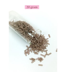 Uzun Boru Kesme Boncuk Çap 2mm Uzunluk 10 mm - 20 Gram - Duman - BNC253