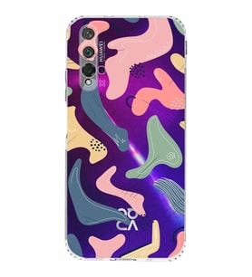 Huawei Nova 5t Uyumlu Kamera korumalı Kapak Abstract Tasarımlı  Şeffaf Kılıf