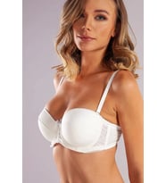 Giyim Gala Balconette Foam Cup Bra, Ekru Konforlu Ve Şık Sütyen, Strapless