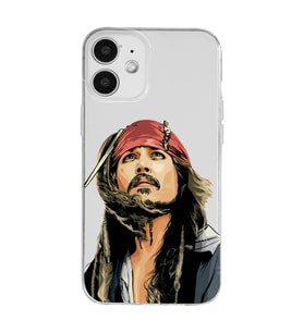 Iphone 12 Uyumlu Jack Sparrow Tasarımlı Şeffaf Telefon Kılıfı