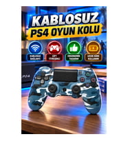 PS4 Uyumlu Kablosuz Oyun Kolu Siyah Ergonomik Tasarım Çift Titreşimli Bluetooth Gamepad