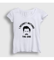 Presmono Kadın Beyaz Regret Ron Swanson Parks And Recreation T-Shirt 492828tt (Beyaz)