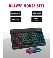 Türkçe Q Klavye Düzenli RGB Kablosuz Klavye Mouse Set