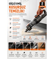 Type C Şarjlı Kablosuz El Süpürgesi Hafif ve Taşınabilir