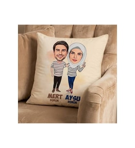 Sevgilim Karikatürlü Yastık