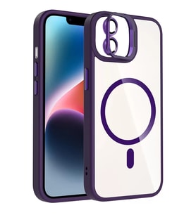 Iphone 11 Remim Lensli Magsafe Standlı Kapak - Derin Mor
