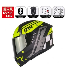 M910 Vigor Motosiklet Kaskı Spoiler Mod Güneş Vizörlü Full Face Kask