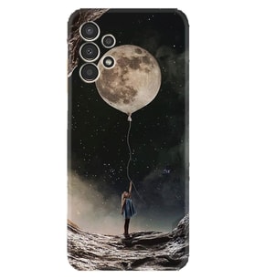 Samsung Galaxy M14 Kılıf Resimli Desenli Baskılı Silikon Moon Baloon 1368