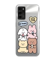 Oppo A16 Uyumlu Sevimli Ayıcıklar Desenli Şeffaf Telefon Kılıfı
