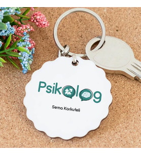 İsme Özel Psikolog Papatya Anahtarlık