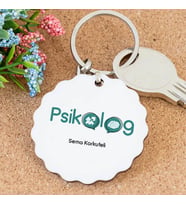 İsme Özel Psikolog Papatya Anahtarlık