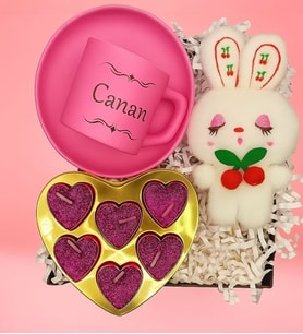 Pembe Fincan Ve Tavşancık Hediye Seti