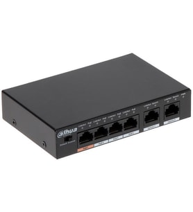 DAHUA 6port 60w 4port PoE PFS3006-4ET-60-V2 10/100 2X-UPLINK Yönetilemez Switch
