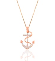 Söğütlü Silver Gümüş rose zirkon taşlı çapa kolye