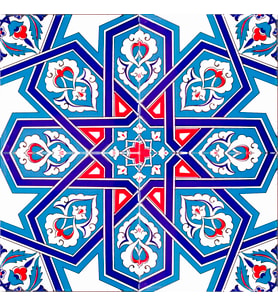 Armada Çini 20x20 Cm Ac 72 Selçuk Yıldızı Sarı Geometrik Çini Karo